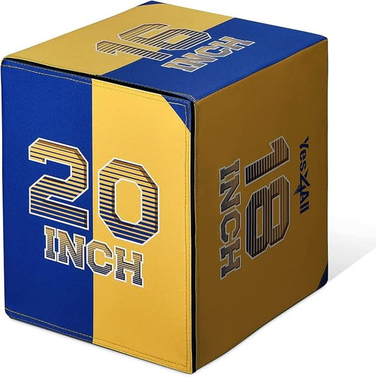 Yes4All 3-in-1 Soft-Padded Plyo Box With Wooden Core, Non-Slip Multi-Use Cushioned Plyometric Jump Box with Vinyl Cover for Jumping, Conditioning, Strength Training
