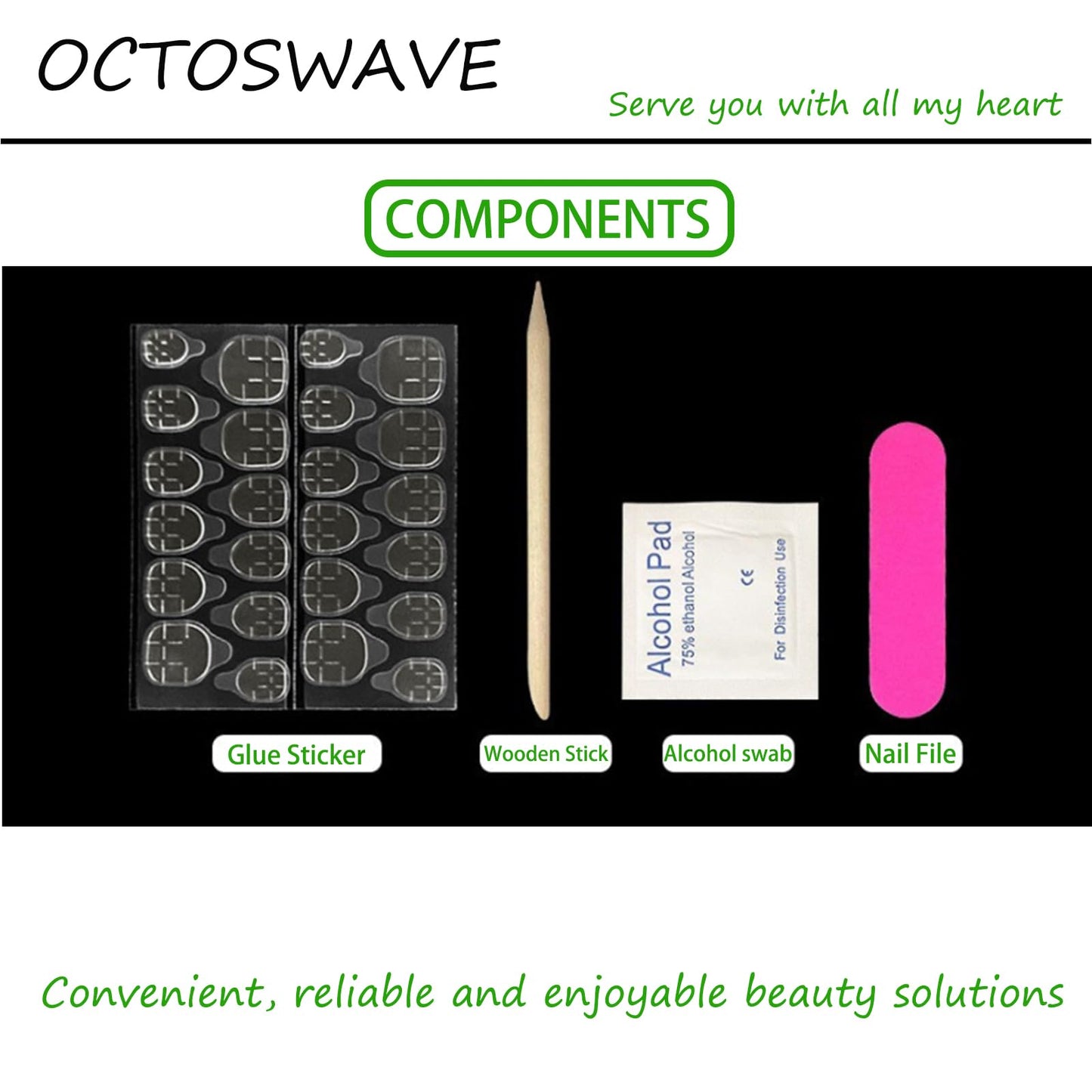 octoswave Press on Nails Long Almond Fake Nails Cat eye Artificial Nail 3D Ombre Stick on Nail for Women 30pcs