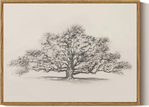 ARPEOTCY Framed Canvas Wall Art - Vintage Tree of Life Decor for Bedroom & Living Room | 12x16 Inch