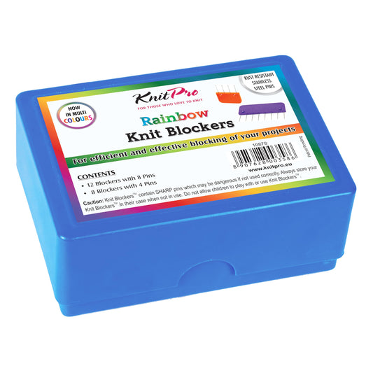 KnitPro Rainbow Knit Blockers | Pack of 20 (8 Blockers with 4 pins & 12 Blockers with 8 pins)
