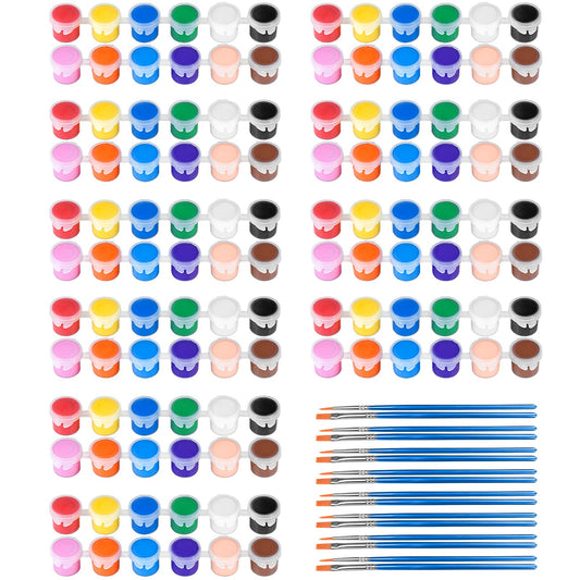 10 Pack Mini Acrylic Paint Set,12 Colors Acrylic Paints Strips for Kids&Adults Craft Paint,140 PCS Kids Painting Kit Container Strips Storage, Perfect for Home Birthday Classroom Party Favors……
