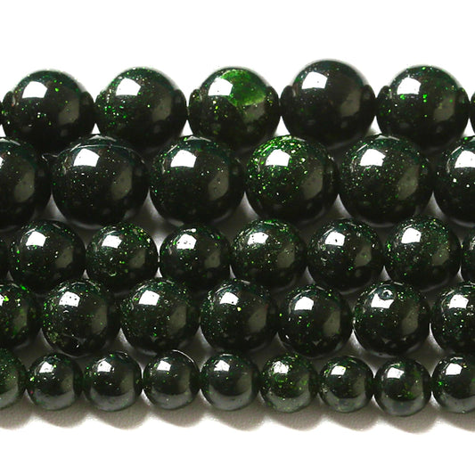 4MM 180pcs Natural Green Sandstone Energy Healing Beads Round Loose Beads for Jewelry Making Bracelet 2 Strands 32"