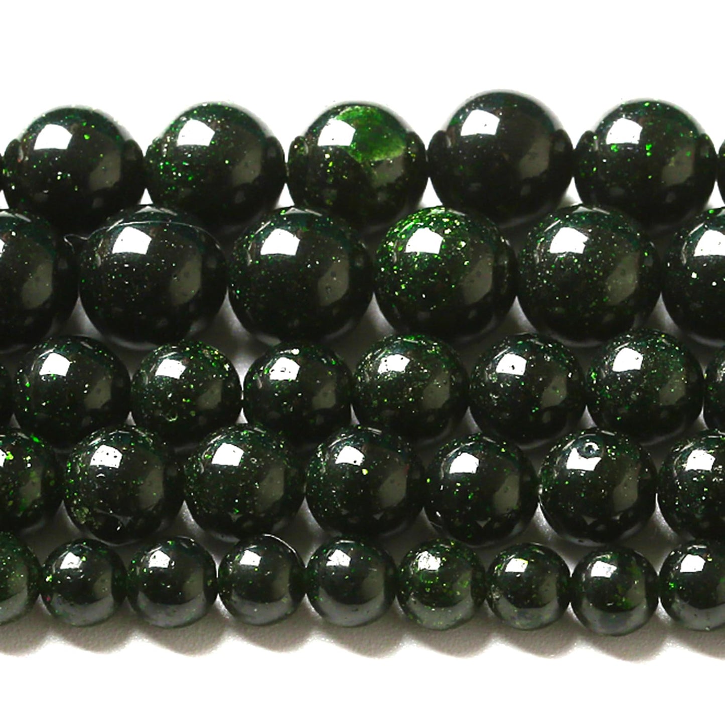 8MM 90pcs Natural Green Sandstone Energy Healing Beads Round Loose Beads for Jewelry Making Bracelet 2 Strands 32"