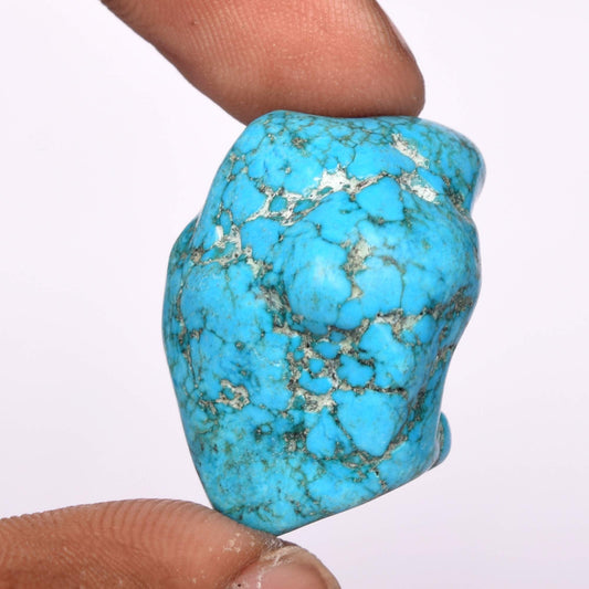 GEMHUB Rough Loose Turquoise Blue Color Rock Raw Rough Turquoise 55.50 Ct Healing Crystal Turquoise Stone, Certified Stone