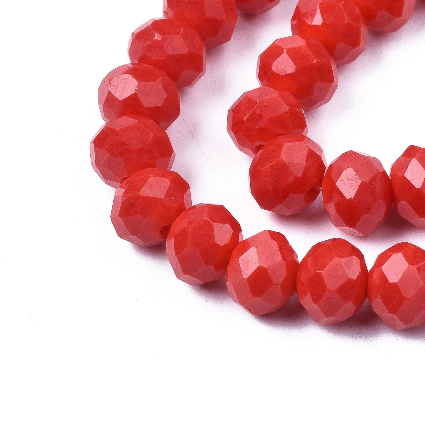 10 Strands Red Glass Crystal Beads 8mm Rondelle Faceted Glass Loose Beads 8x6mm 620pcs for Bracelets Necklace Jewelry Making