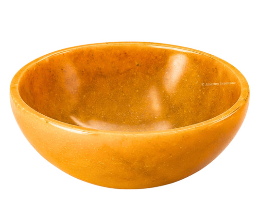 Yellow Jasper Crystal Bowl - 3 Inch Decorative Bowls for Room and Home Decor - Gemstone Healing Crystals for Elegant Display, Positive Energy Balance and Gift