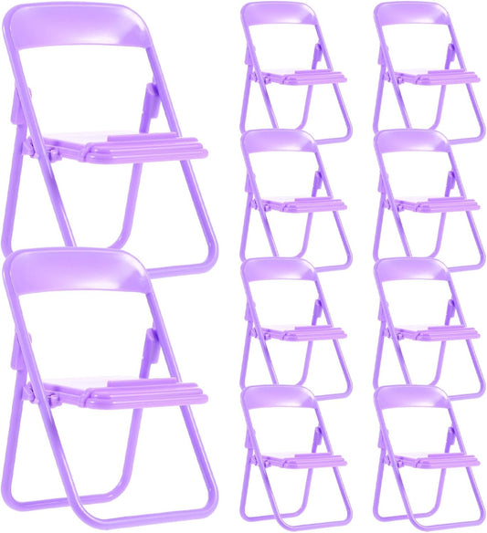 ARTIBETTER 10pcs Folding Cartoon Chair Phone Stands Desktop Cell Phone Holder Portable Creative Brackets for Home