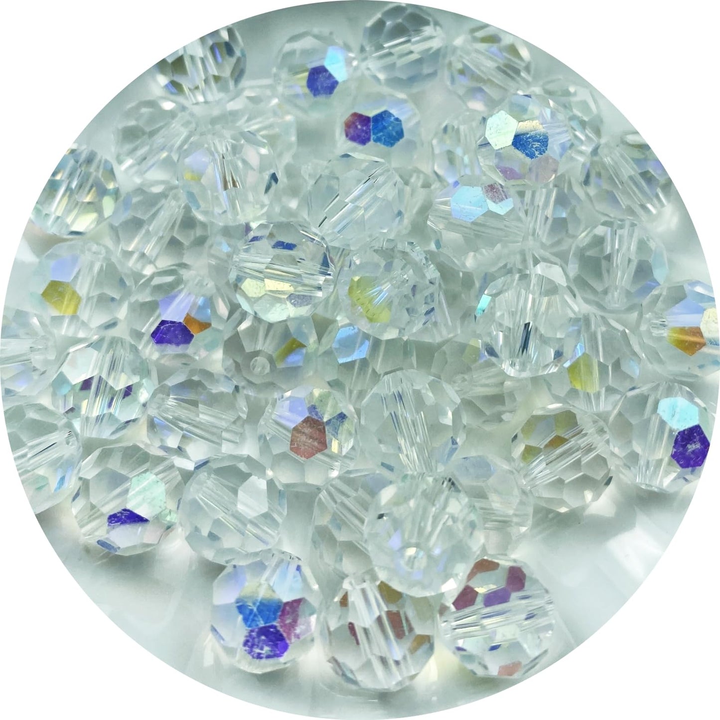 Xinhongo Crystal Glass Beads 200 Pieces 6mm Round Faceted Glass Spacer Beads for Jewelry Making Bracelet Earring Necklace DIY Craft Supplies(Crystal Clear AB)