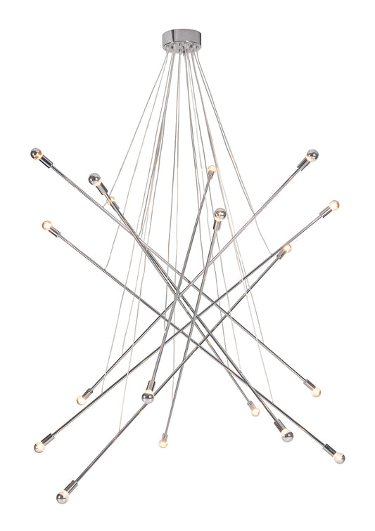 Zuo Belief Ceiling Lamp Chrome Alloy Steel 79in x 59in x 7in Model 50216