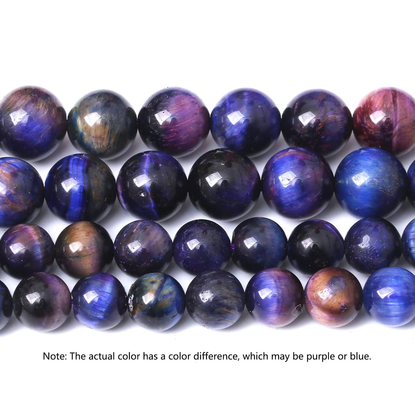 32PCS 12MM AAA Blue Purple Starry Sky Tiger Eye Stone Beads Natural Gemstone Bead Crystal Healing Energy Jewelry Making DIY 15 inches