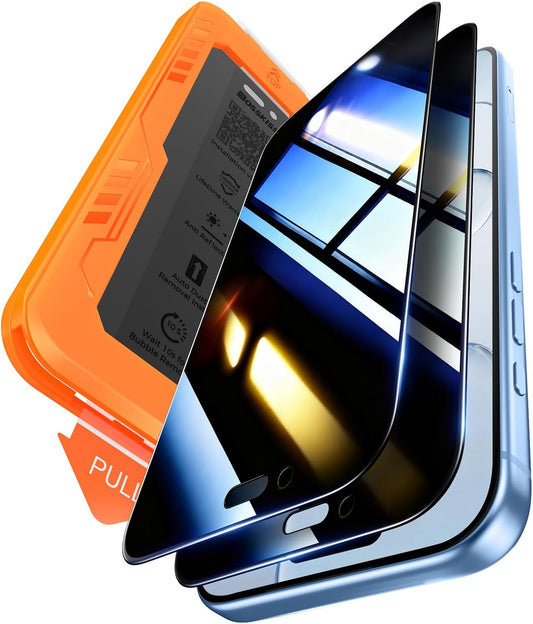 9H 2 Pack BossKiss for iPhone Air Privacy Screen Protector, TOP Hardness Military Grade Shatterproof HD Tempered Glass
