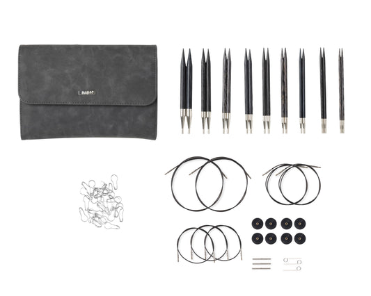 Knit Picks Options Wood Interchangeable Knitting Needle Set with Case and Stitch Markers (Clark)