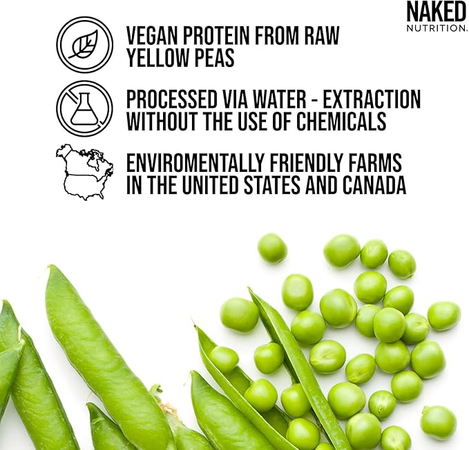 NAKED Pea - 2LB 100% Pea Protein Powder from North American Farms - Unflavored Vegan Pea Protein Isolate - Plant Protein Powder, Easy to Digest - 30 Servings