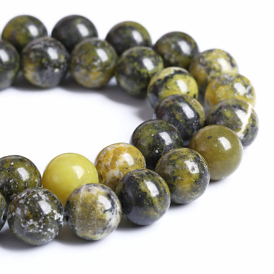 12MM 32PCS Natural Stone Yellow Turquoise Loose Beads for Jewelry Making DIY Bracelet