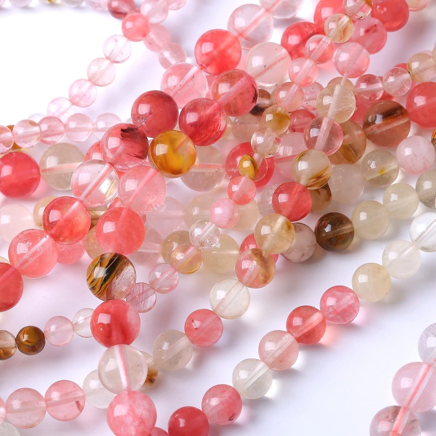 90PCS 4MM Watermelon Tourmaline Stone Beads Natural Gemstone Bead Crystal Healing Energy Jewelry Making DIY 15 inches