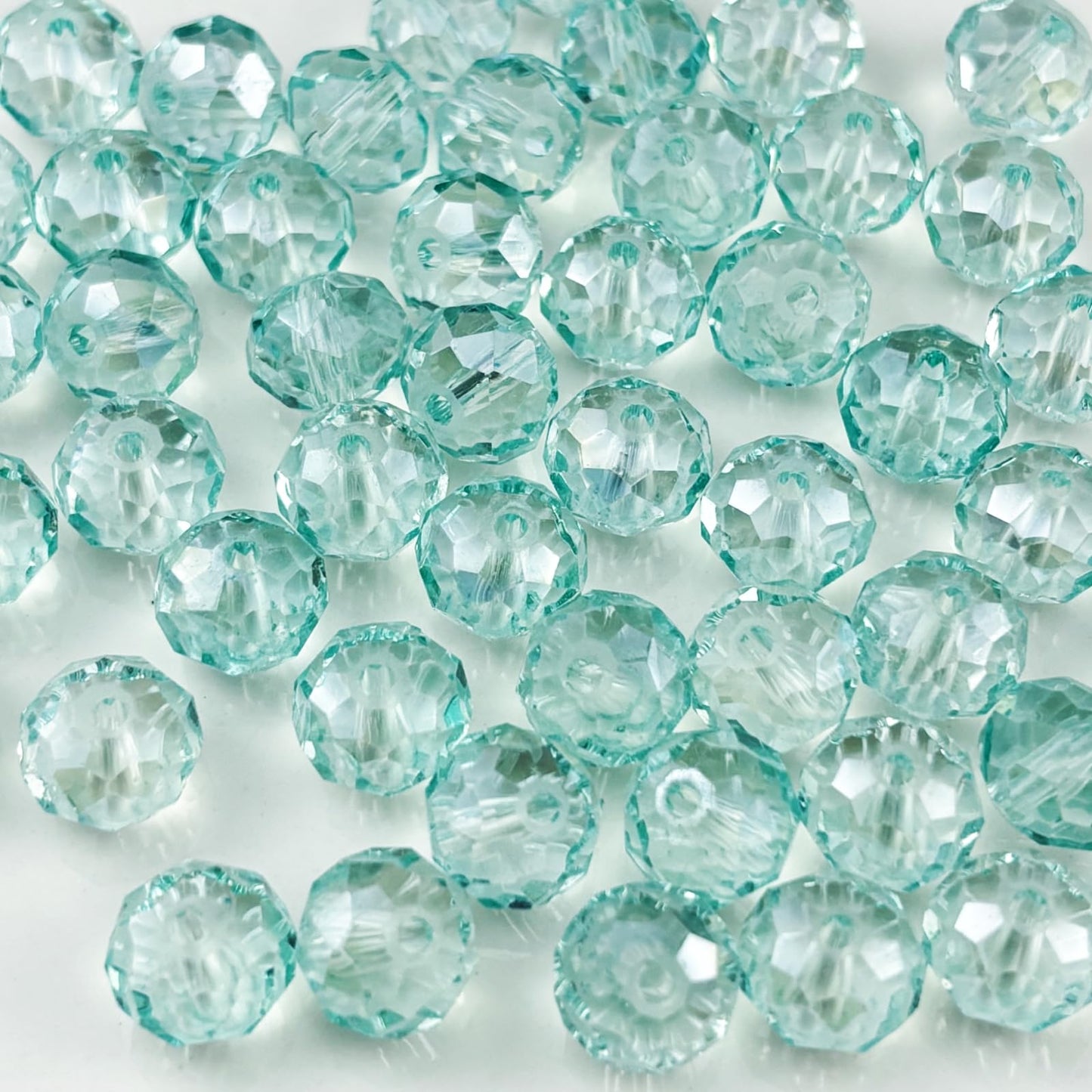 YHYPOCI 500pcs 3mm Crystal Glass Beads for Crafts Faceted Rondelle Glass Beads for Jewelry Making Crystal Spacer Beads for Necklaces Bracelets Earrings DIY Craft(Mint Green AB)