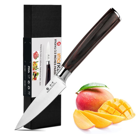 imarku Paring Knife - Paring Knives, 3.5 Inch Small Kitchen Knifes - Japanese High Carbon Stainless Steel Fruit Knife, Ergonomic Pakkawood Handle, Ultra Sharp Blade, Unique Gifts for Men and Women