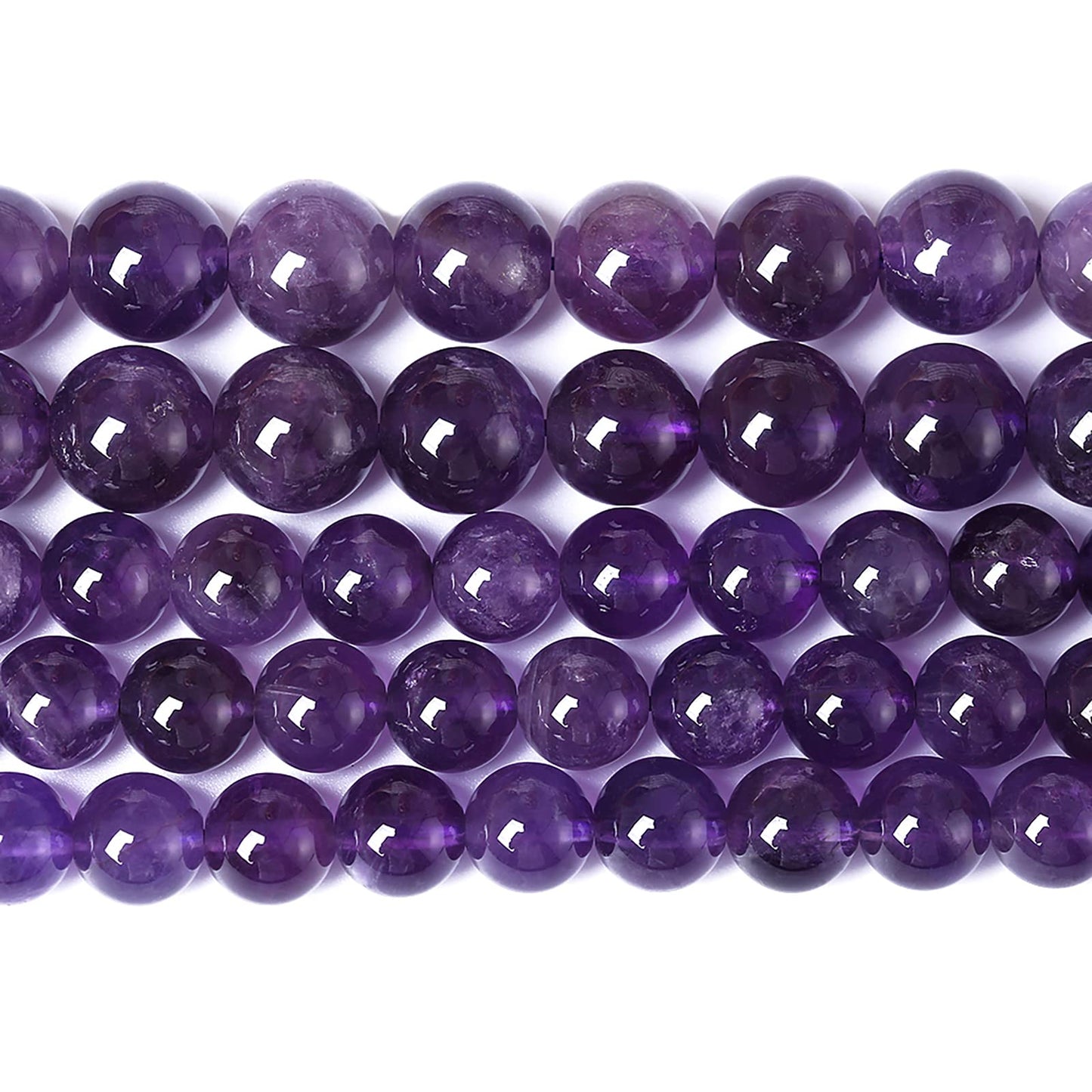 8MM 46PCS Natural Stone Purple Amethyst Crystal AAA Grade Quartz Beads for Jewelry Making DIY Bracelet