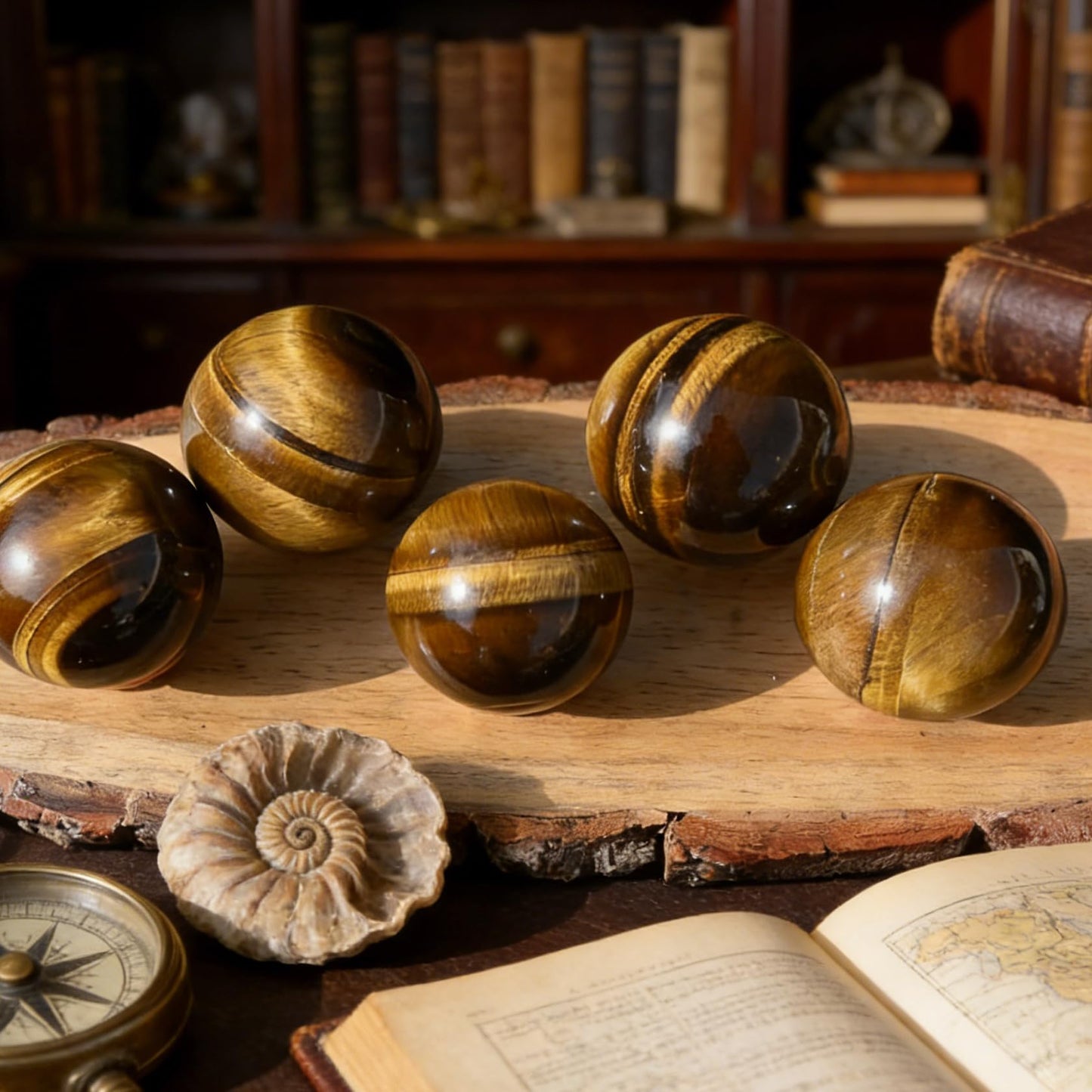 AierCrystal Natural Stone Crystal Sphere Feng Shui Home Decoration Ball Positive Energy Scrying Orb for Meditation Tool for Spiritual Space Purification Globe Diameter 4-5cm Tiger's Eye Sphere