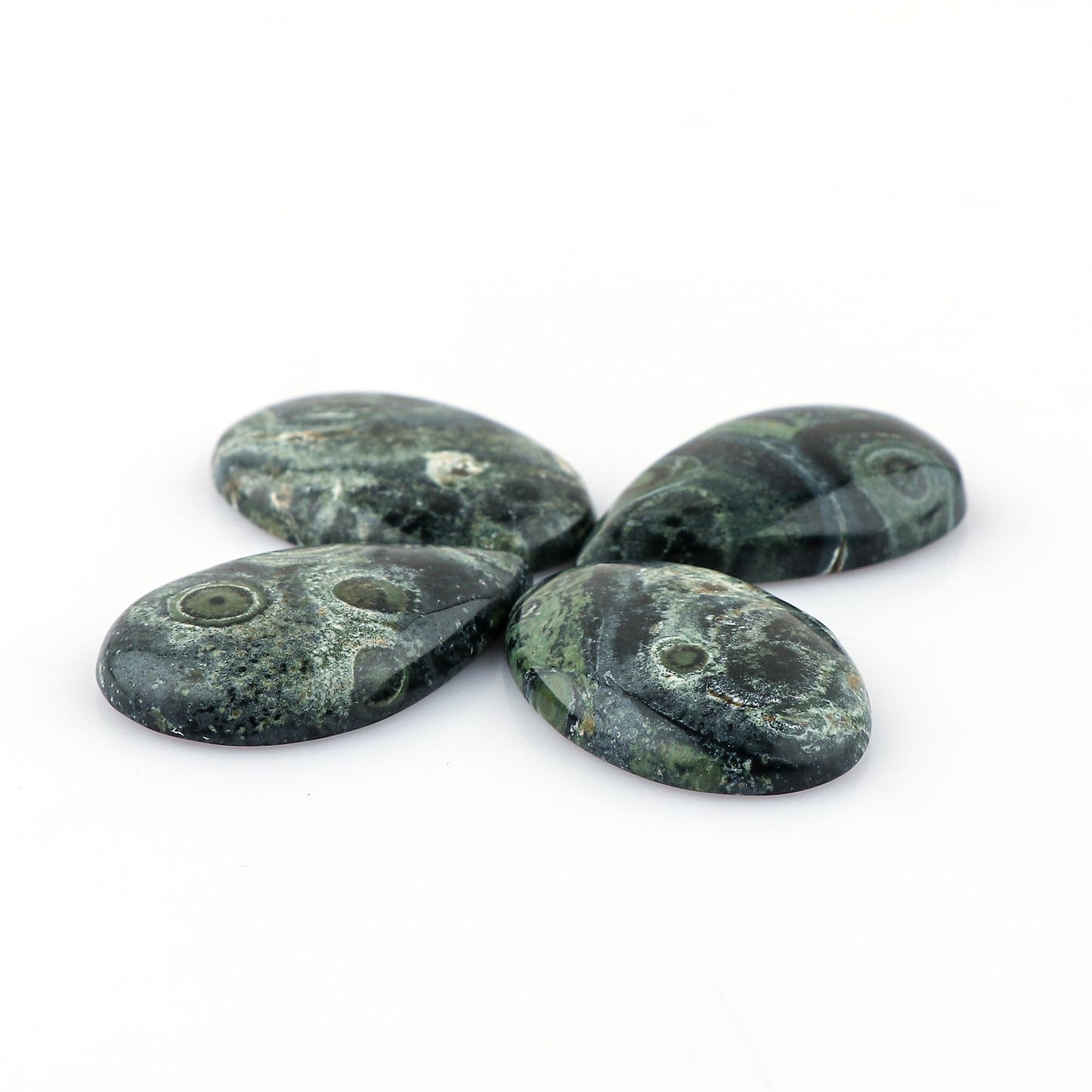CRYSTALIS 4pcs, 30mm+ Natural Kambaba Jasper Loose Gemstone Wholesale Bulk Cabochons Jewelry Making Supply, Chakra & Healing Polished Stones, Wire Wrapping, DIY, Gem Collection