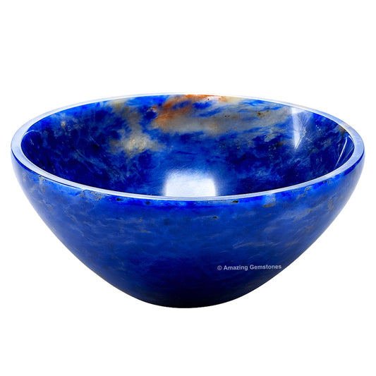 Sodalite Crystal Bowl - 2 Inch Decorative Bowls for Room and Home Decor - Gemstone Healing Crystals for Elegant Display, Positive Energy Balance and Gift