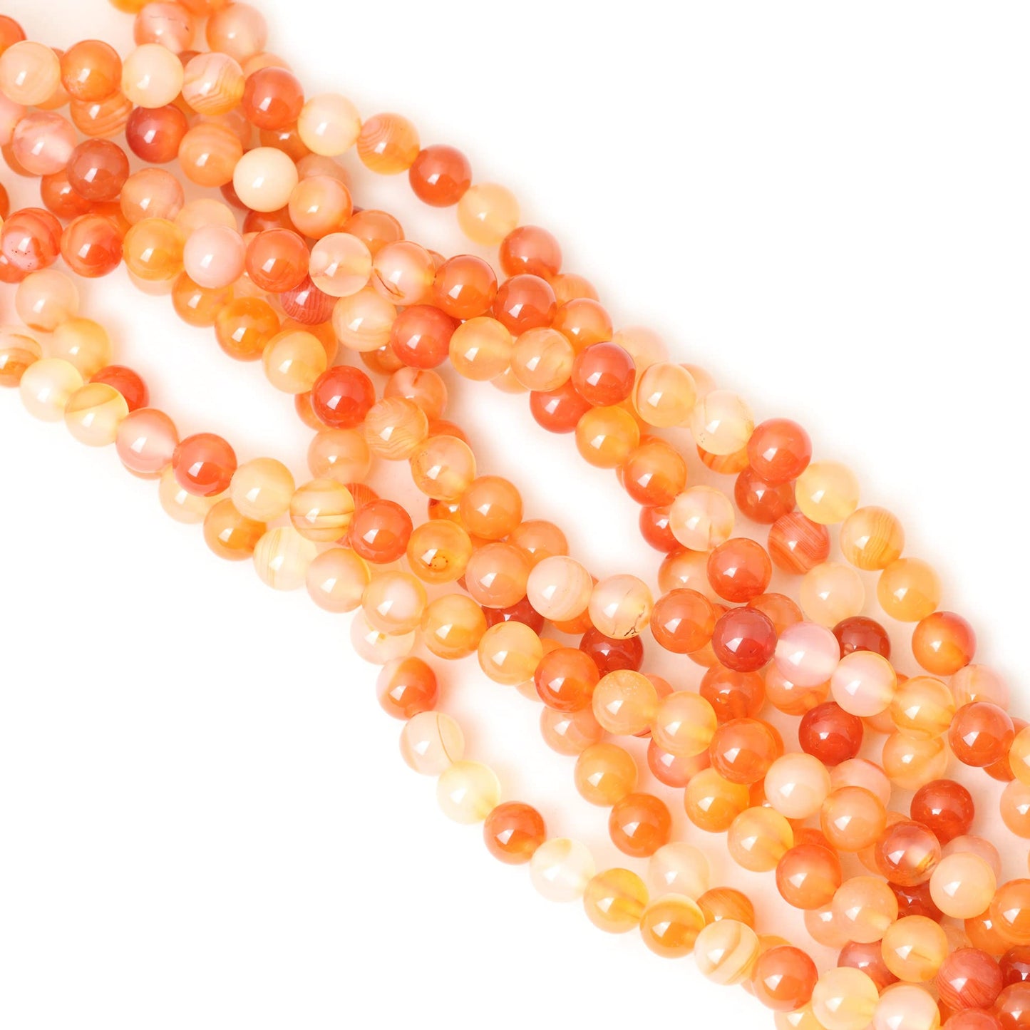 CHEAVIAN 45PCS 8mm Natural Mix Color Red Agate Round Loose Beads DIY Bracelet Necklace Materials 1 Strand 15"
