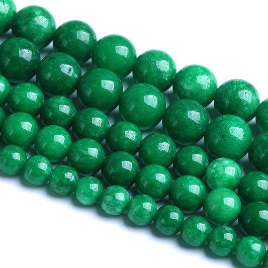 120PCS 6MM Natural Stone Green Cloudy Jade Spacer Loose Beads for Jewelry Making DIY Bracelet Necklace