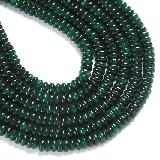 150PCS 2x4mm Natural Blackish Green Jade Stone Rondelle Beads Abacus Disk Stone Beads Round Loose Spacer Gemstone for DIY Bracelet Necklace Jewelry Making