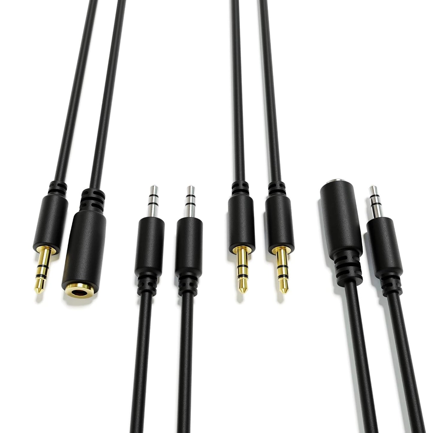 3.5mm 1/8" 180 cm 70.87"] Audio AUX Extension Cables Leads - Stereo Mini Jack TRS [Nickel Plated | Male to Male |