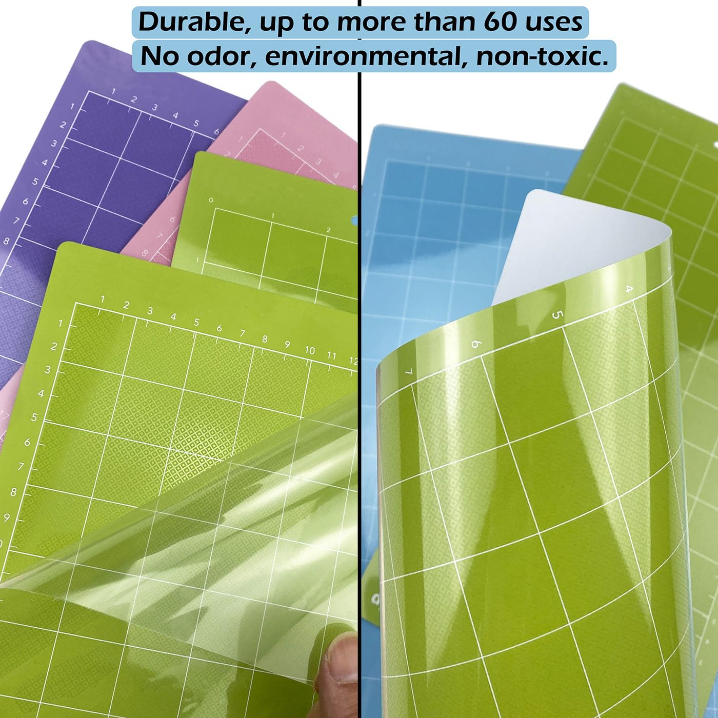 ReArt Cutting Mat Variety 6 Packs for Cricut Maker 3/Maker/Explore 3/Air 2/Air/One Adhesive Sticky Replacement - Strong, Standard, Light, 12in x 12in x 3 Packs, 12in x 24in x 3 Packs.