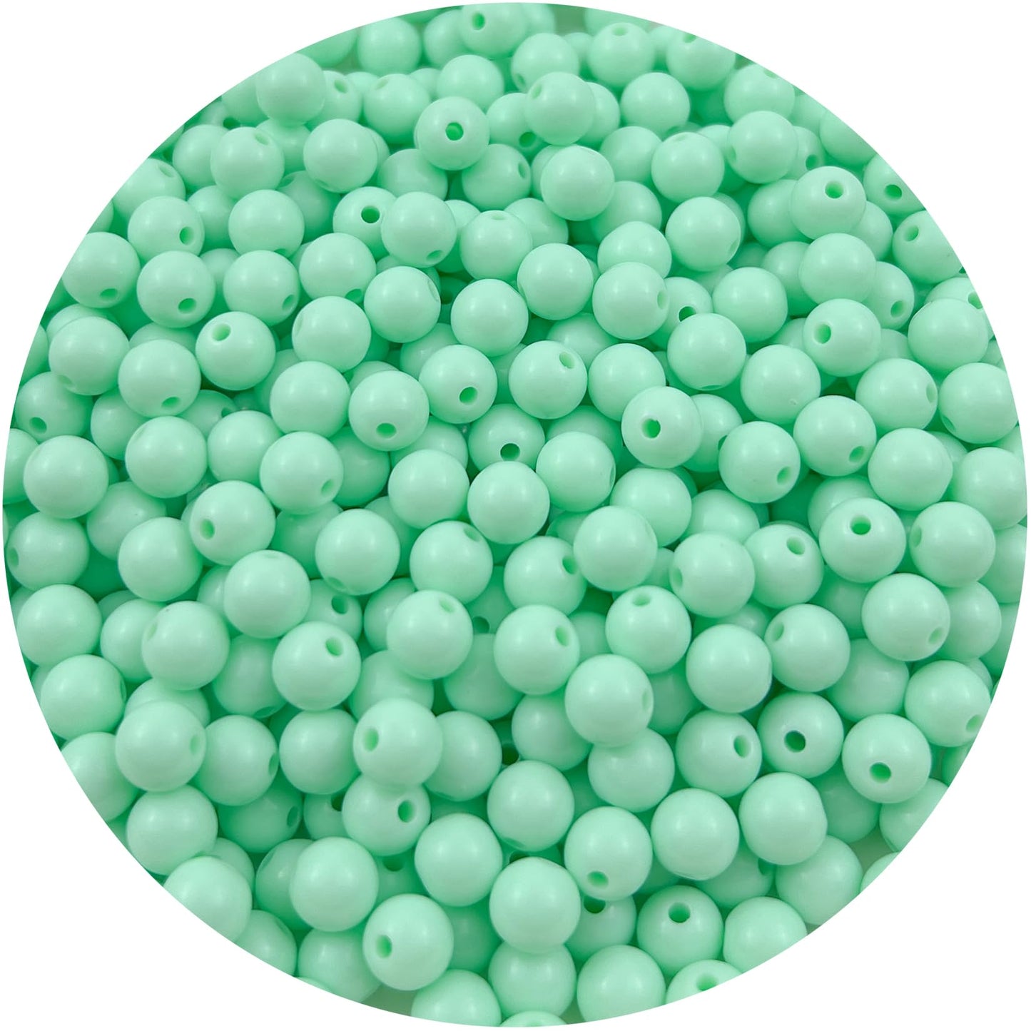 Mulutoo 1000Pieces 6MM Acrylic Round Beads Round Acrylic Balls Chunky Beads Smooth Spacer Plastic Pastel Beads Craft Beads for Necklace and Bracelet Making Crafting Supplies(196-dark Green)
