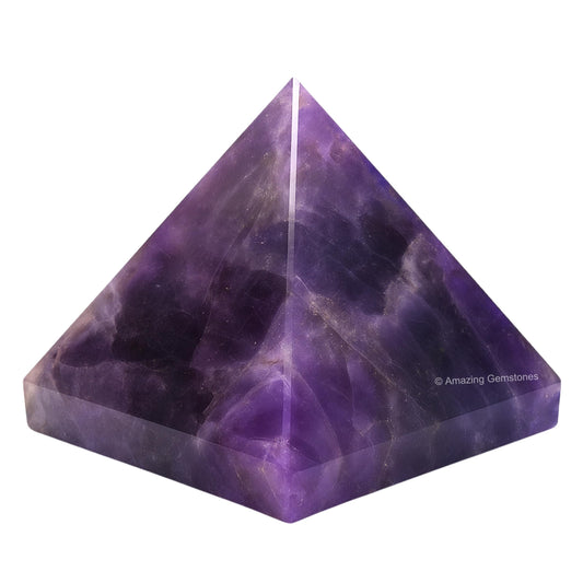 Amazing Gemstone Amethyst Pyramid Crystal Healing Stones - 2" Great Pyramid Figurine of Natural Stone Pyramid for Meditation, Reiki, Chakra Balancing and Crystal Pyramids Grid