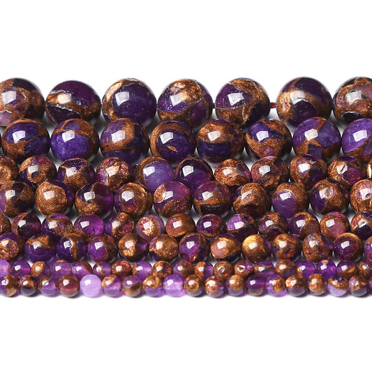 12MM 31PCS Purple Cloisonne Craft Loose Round Beads for Jewelry Making DIY Bracelet