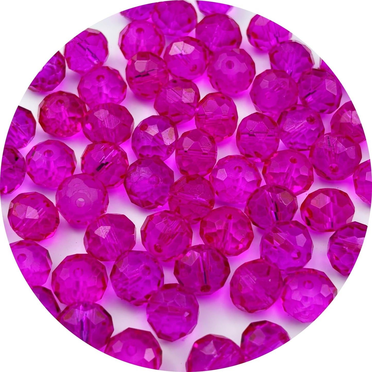 YUEXIGO 250pcs 6mm Crystal Glass Beads for Jewelry Making, Faceted Rondelle Glass Spacer Beads for Wind Chimes Bracelet Earring Necklace DIY Craft(Rose Red)