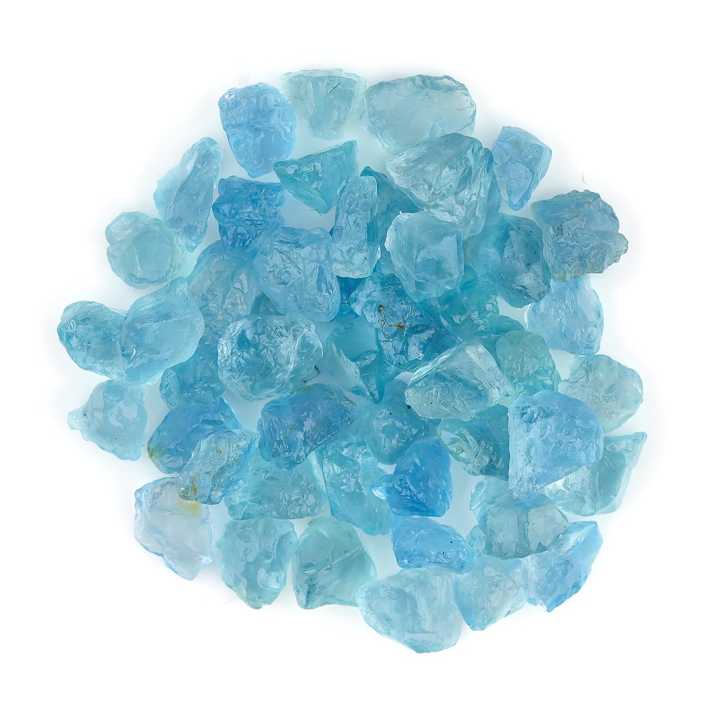 CRYSTALINES 50pcs, 2-5mm, Wholesale Natural Raw Blue Aquamarine Gemstones, Untreated Tiny Rough Stones, Bulk Loose Supplies Jewelry Making, Healing Crystals, March Birthstone, Gem Collection