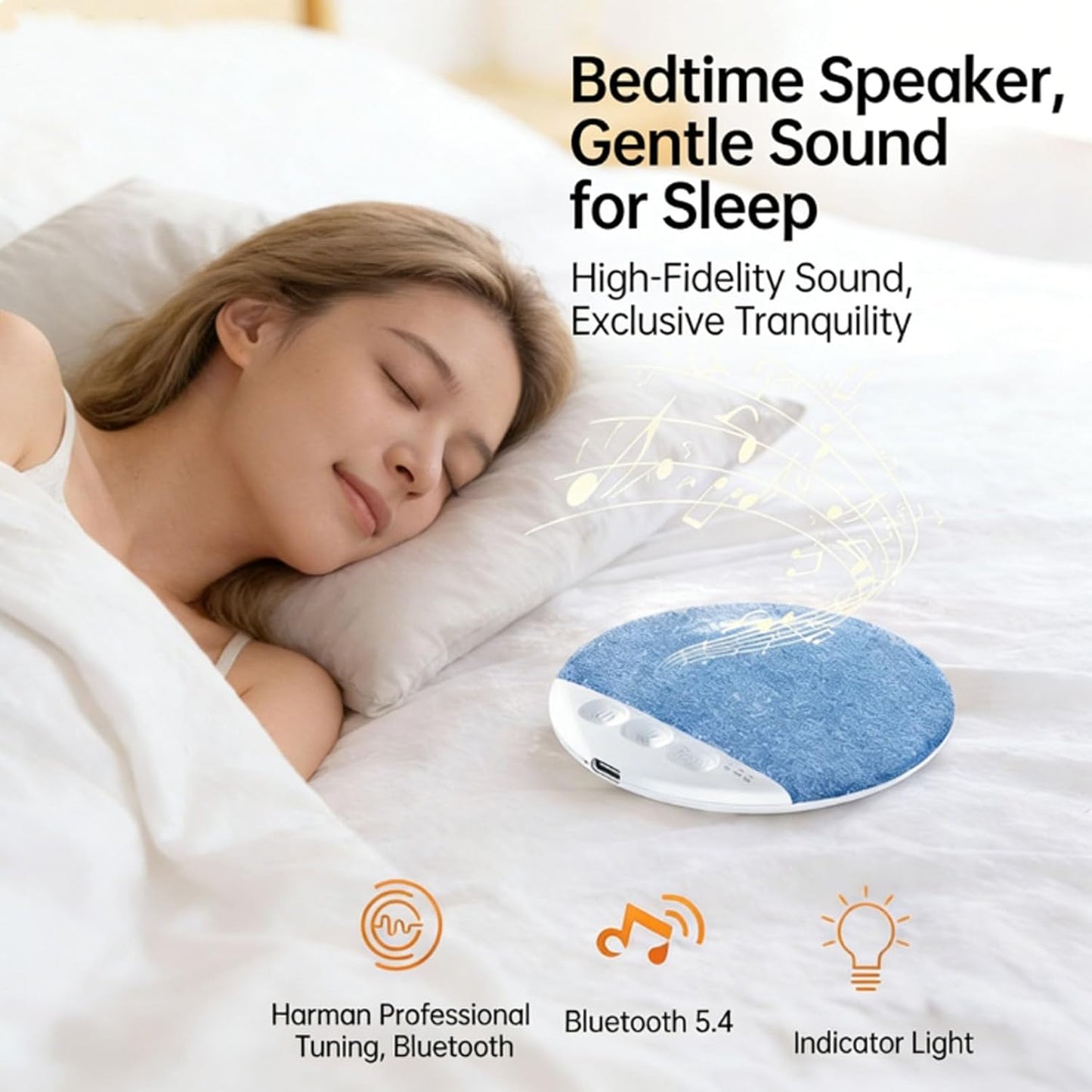 2026 2Pcs) Upgrade Pillow Speaker for Sleeping, Sleep Speaker Under Pillow Bluetooth with White Noise, Dual-Mode