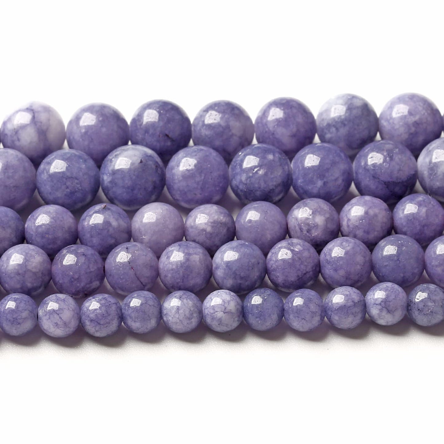 10MM 38PCS Lavender Purple Chalcedony Stone Loose Beads for Jewelry Making DIY Bracelet Necklace