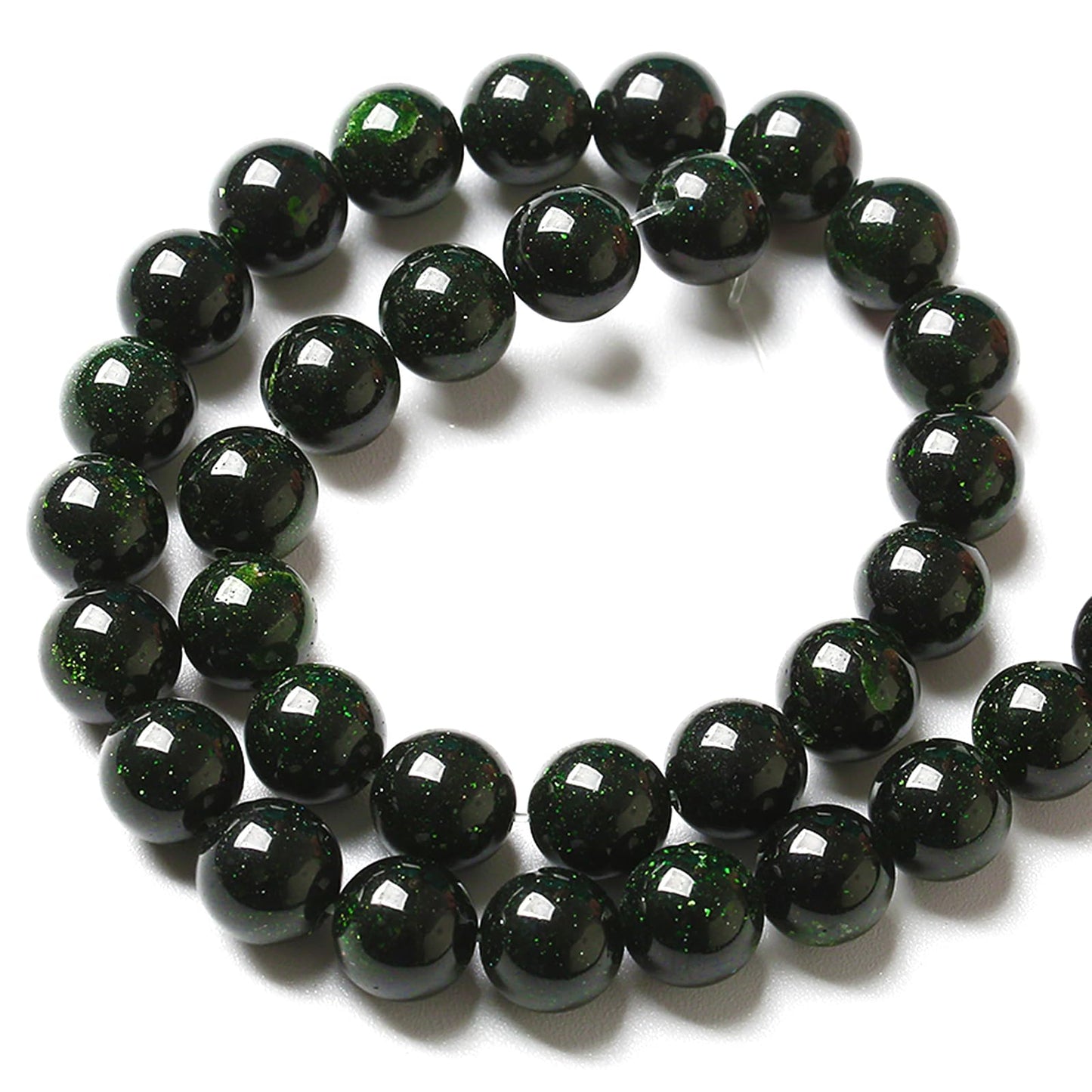 4MM 180pcs Natural Green Sandstone Energy Healing Beads Round Loose Beads for Jewelry Making Bracelet 2 Strands 32"