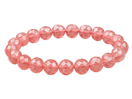 Amazing Gemstone Cherry Quartz Bracelet for Women - Chakra Mens Bracelet Protection Crystals and Healing Stones - Blessing Bracelet Spiritual Meditation Gift Christmas Stocking Stuffers