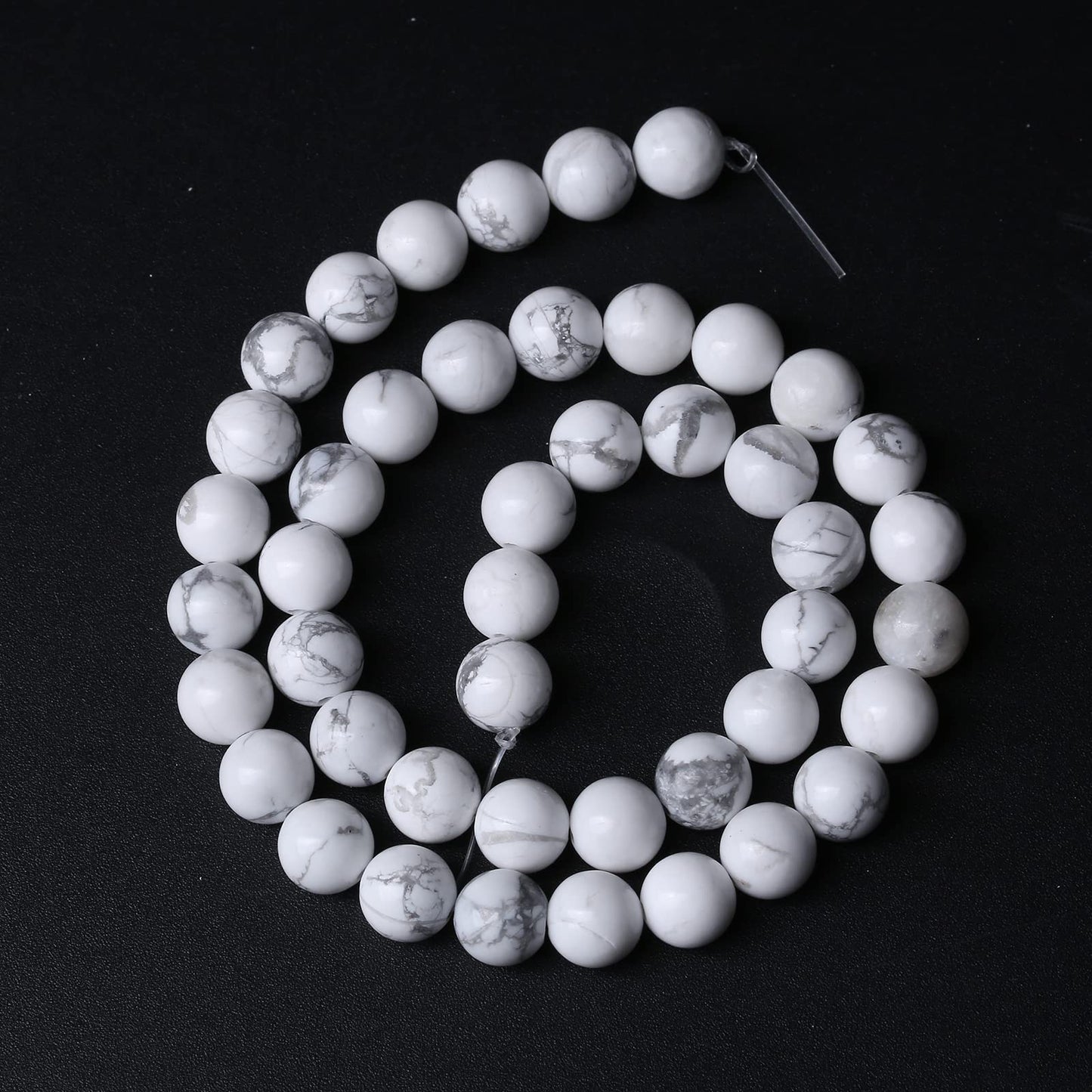 10MM 36PCS Natural Stone White Howlite Turquoise Crystal Beads for Jewelry Making DIY Bracelet