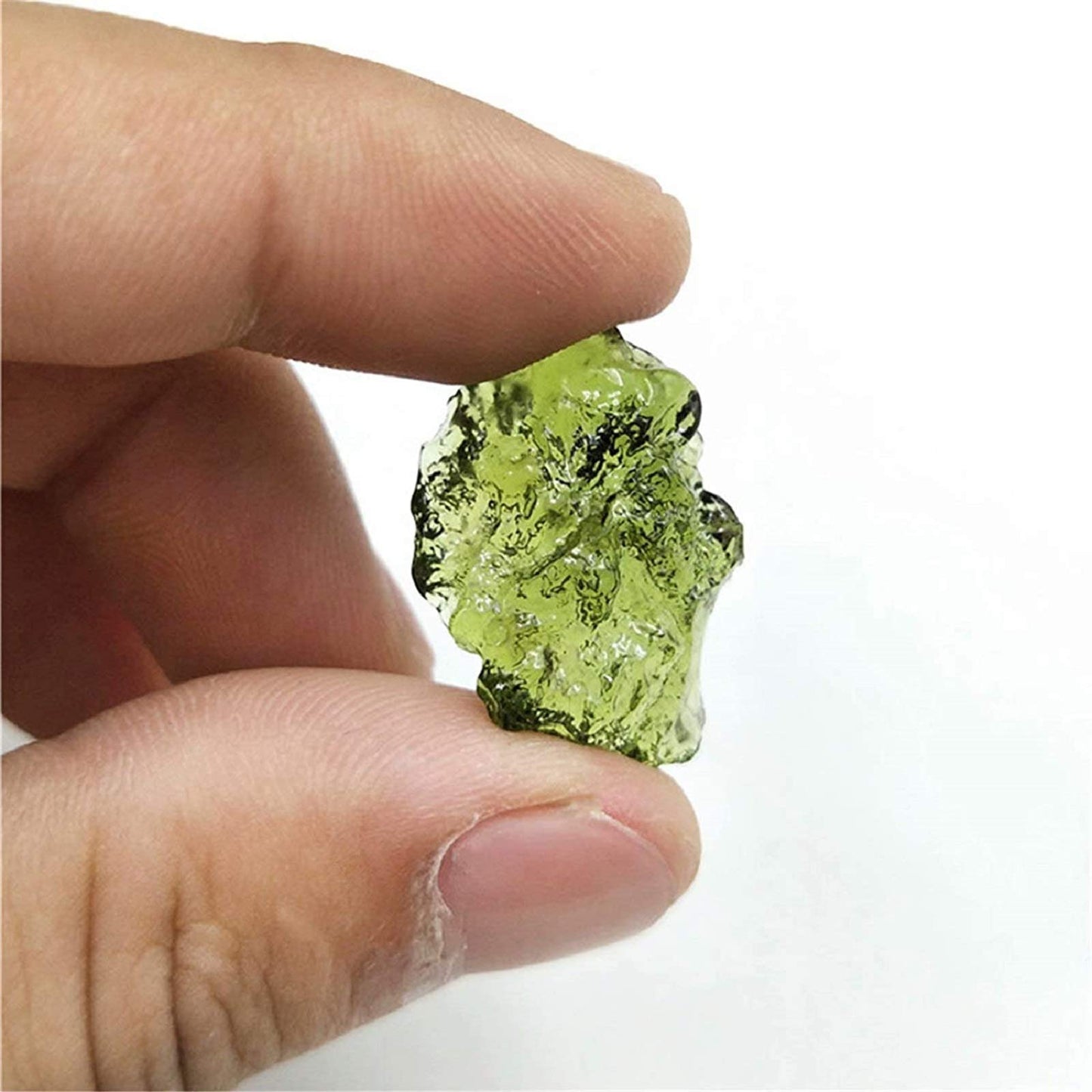 Emivery 3 Pcs Green Moldavite Czech Meteorite Artificial Irregular Stone Pendant Rough Crystal Energy Stone for DIY Jewelry Making 3g