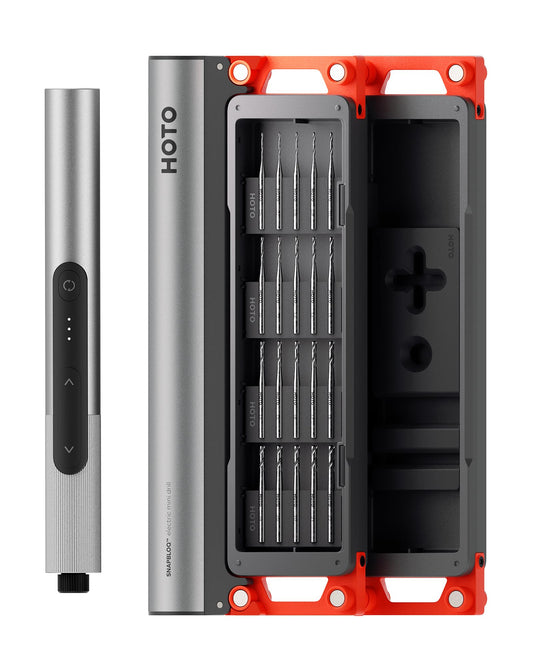 HOTO SNAPBLOQ™ D-A03 Cordless Electric Mini Drill Pen, 3-Speed Precision Hand Drill for Jewelry, PCB & DIY Crafts, Corelss Brushless Motor, 800mAh Type-C Rechargeable, LED Ring Light, 20 M2 Drill Bits