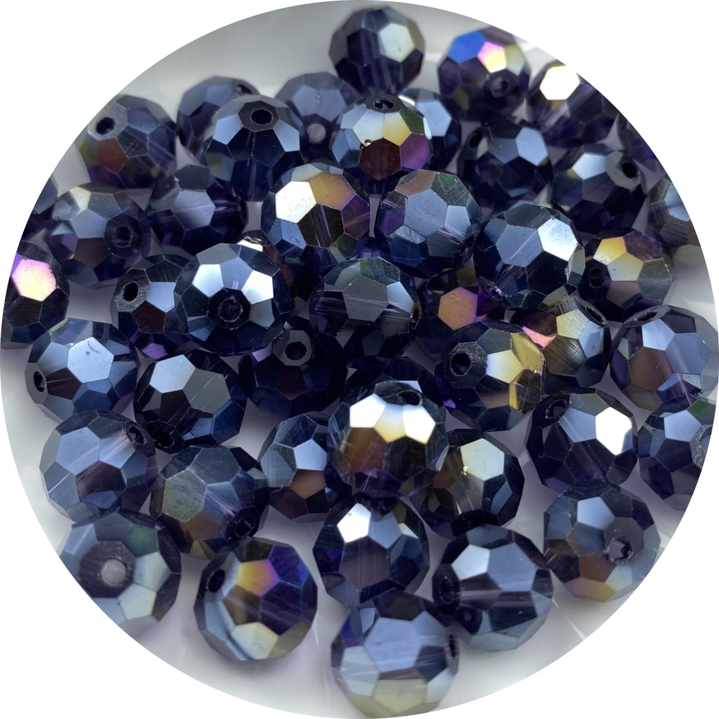 Xinhongo Crystal Glass Beads 400 Pieces 4mm Round Faceted Glass Spacer Beads for Jewelry Making Bracelet Earring Necklace DIY Craft Supplies(Violet AB)