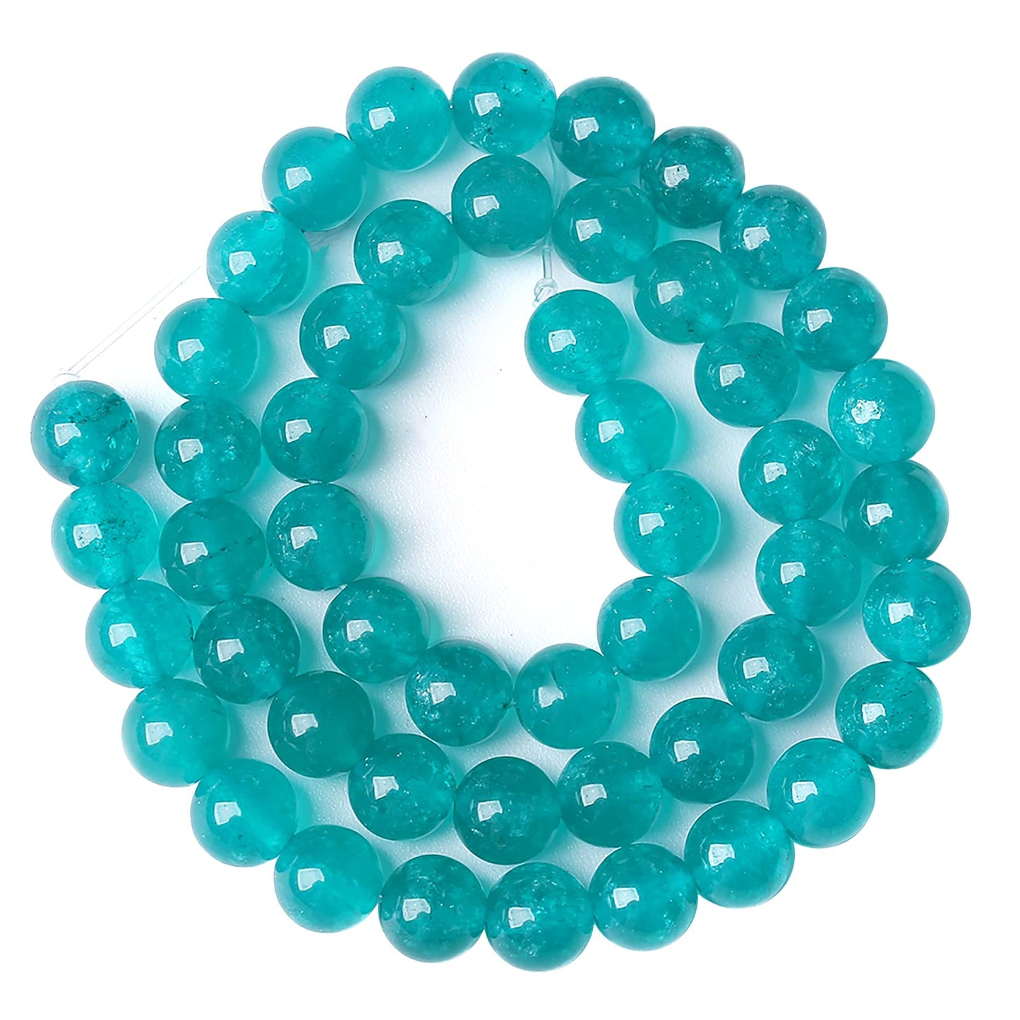 6MM 60PCS Natural Blue Amazonite Chalcedony Stone Crystal Loose Beads for Jewelry Making DIY Bracelet Necklace