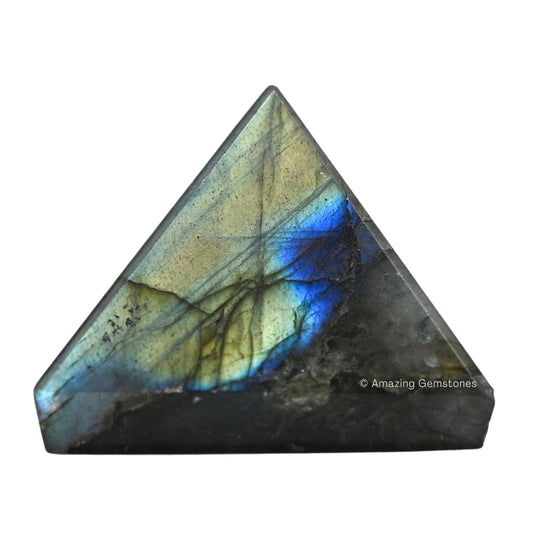 Amazing Gemstone Labradorite Pyramid Crystal Healing Stones - 1" Great Pyramid Figurine of Natural Stone Pyramid for Meditation, Reiki, Chakra Balancing and Crystal Pyramids Grid