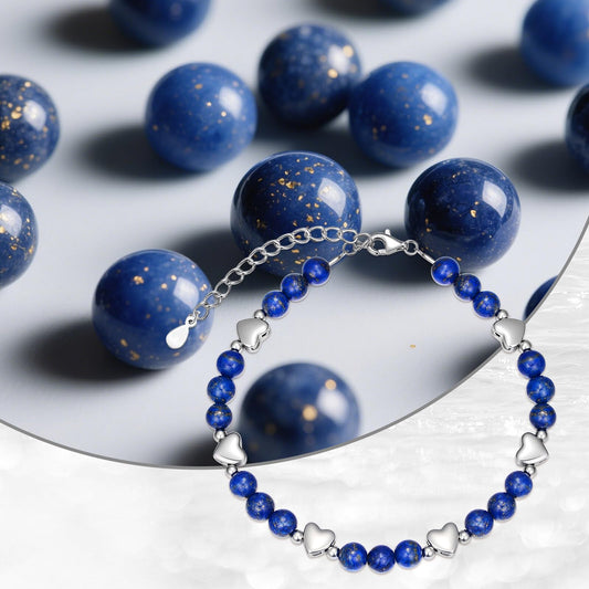 BETHZA Natural Lapis Lazuli Bracelet for Women Blue Lapis Link Adjustable Bracelets Boho Jewelry Gift for Wife