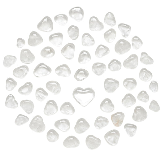 Amazing Gemstone Clear Quartz Stone Heart - Pack of 10 Crystal Heart Stones Rocks - Corazones De Piedra Crystals and Healing Stones Heart Shaped Crystal - Stocking Stuffers Gifts