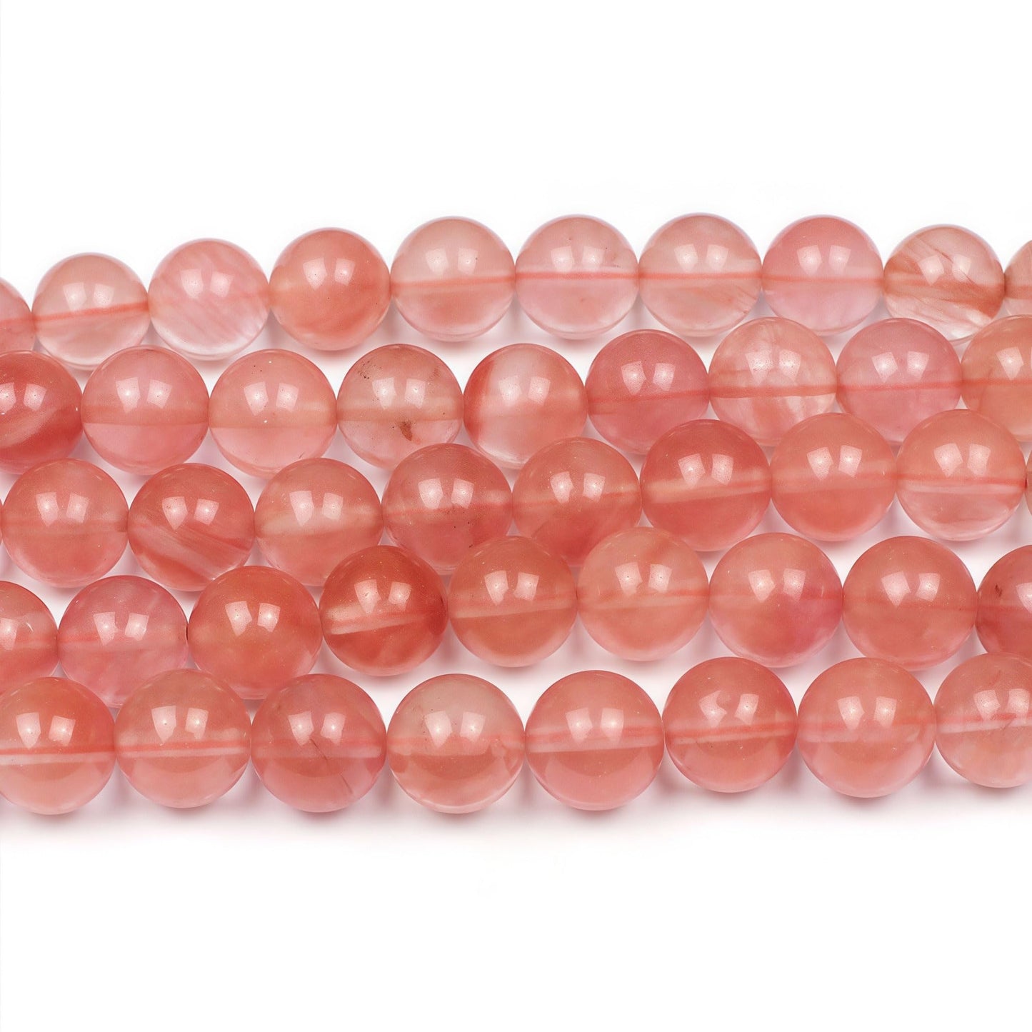 MJDCB Stone Beads Pink Crystal Round Loose Beads for Jewelry Making DIY Bracelet Necklace (4mm)