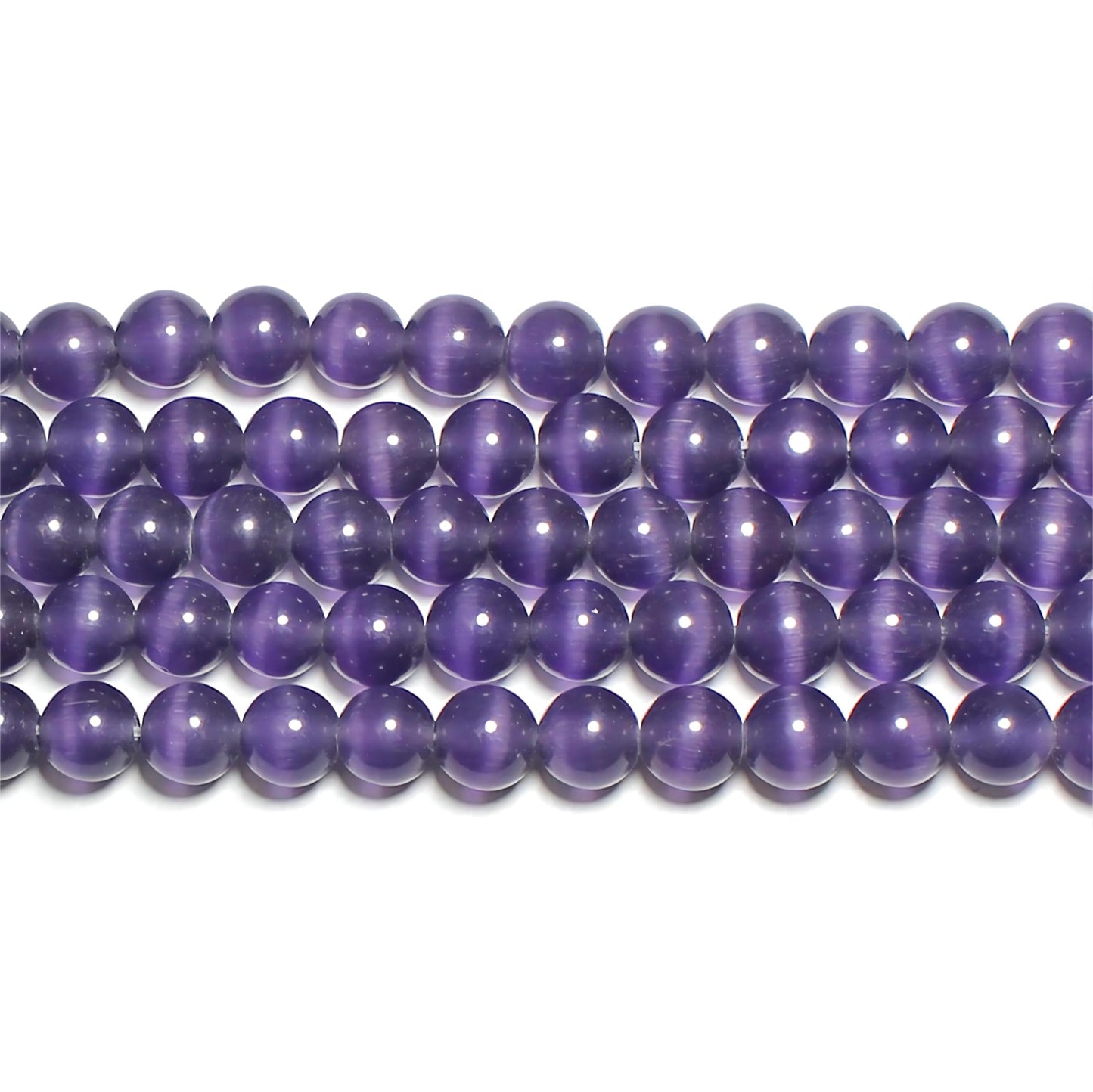 MJDCB 30pcs Purple Cat Eye Stone Beads 12mm Round Crystal Loose Bead for Jewelry Making DIY Bracelets Necklace