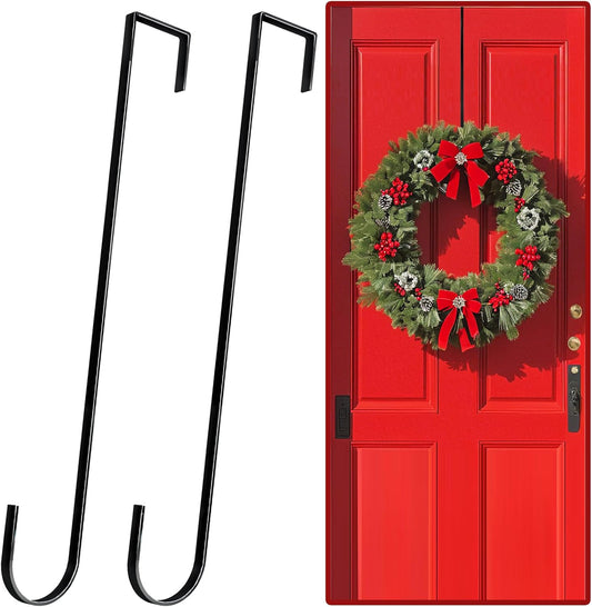 12" Wreath Hangers by [Brand Name] - Non-Scratch Over The Door Hooks for Holiday Decor | 2 Pack